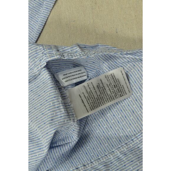 Calvin Klein Jeans Men's Regular Size XXL Blue White Pinstripe Button Shirt - Picture 7 of 8